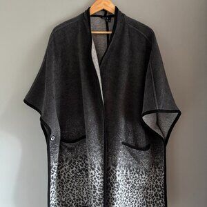 Cozy Snow Leopard Poncho Wrap